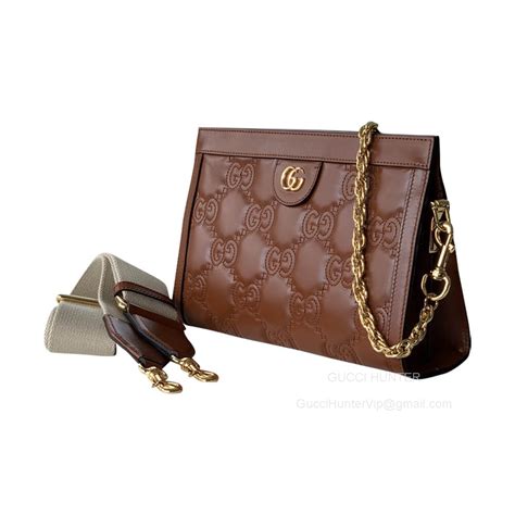 702200 gucci|GG Matelassé small bag in light brown leather .